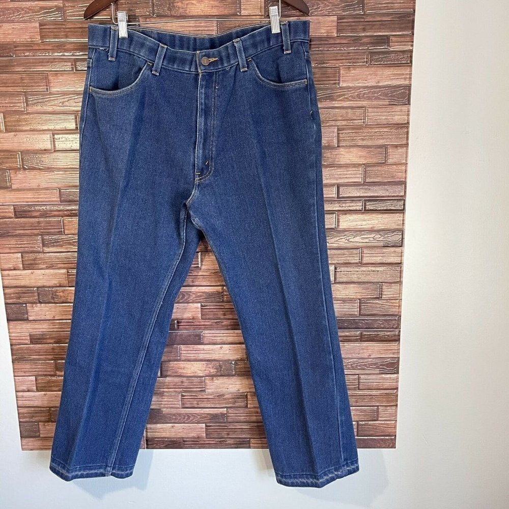 VINTAGE Levi Action Jeans Mens W 40 Blue Cotton Blend Pants 1990s Brown Tab